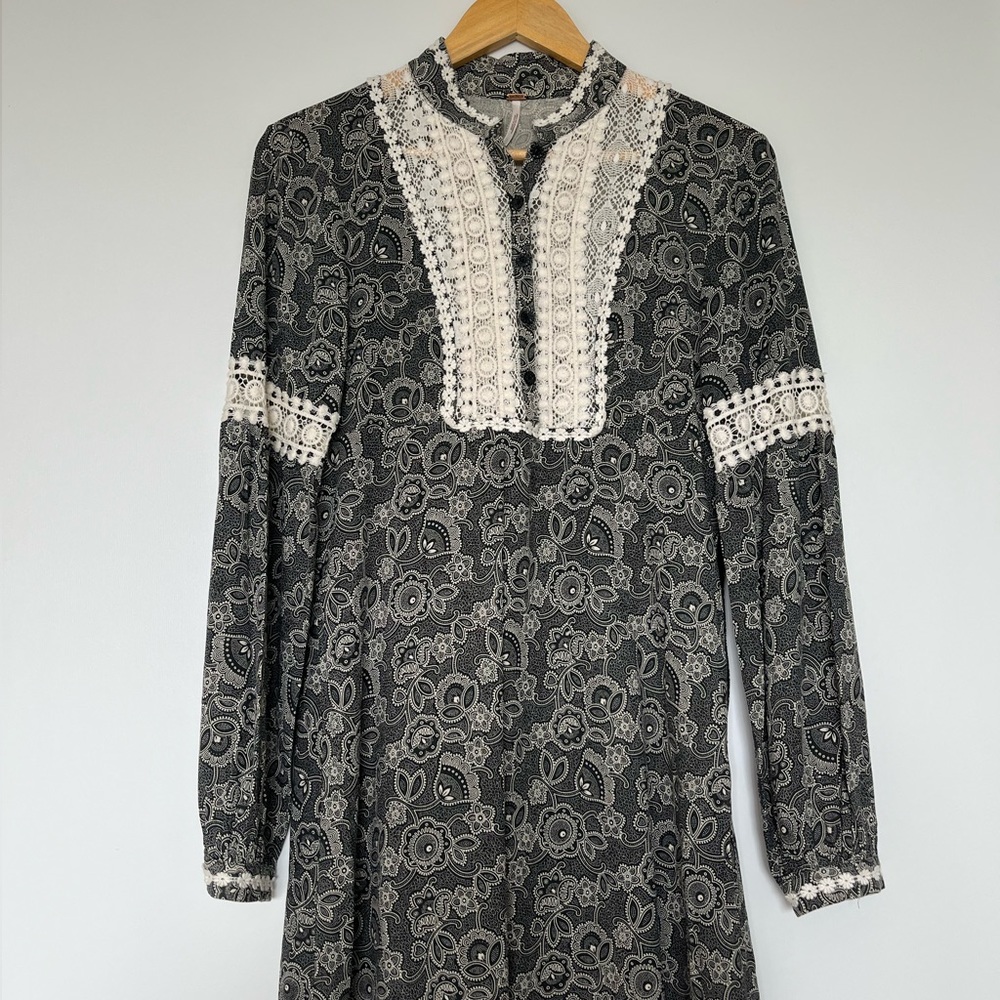 Free People Embroidered Boho Mini Dress